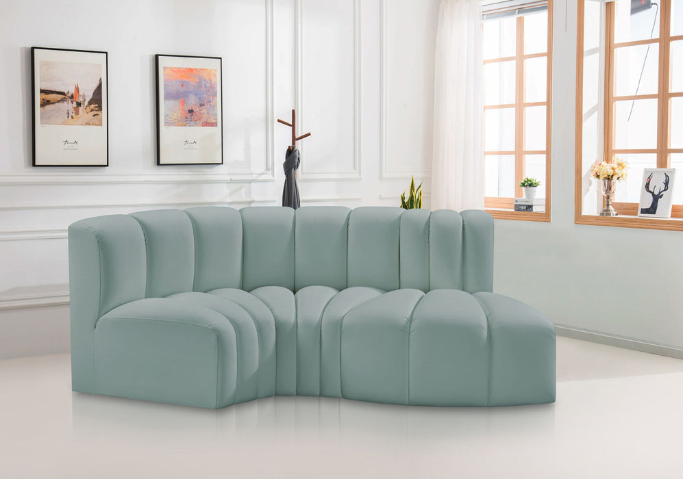 Arc - Faux Leather 3 Piece Modular L-Shaped Sofa - Simple Home Plus