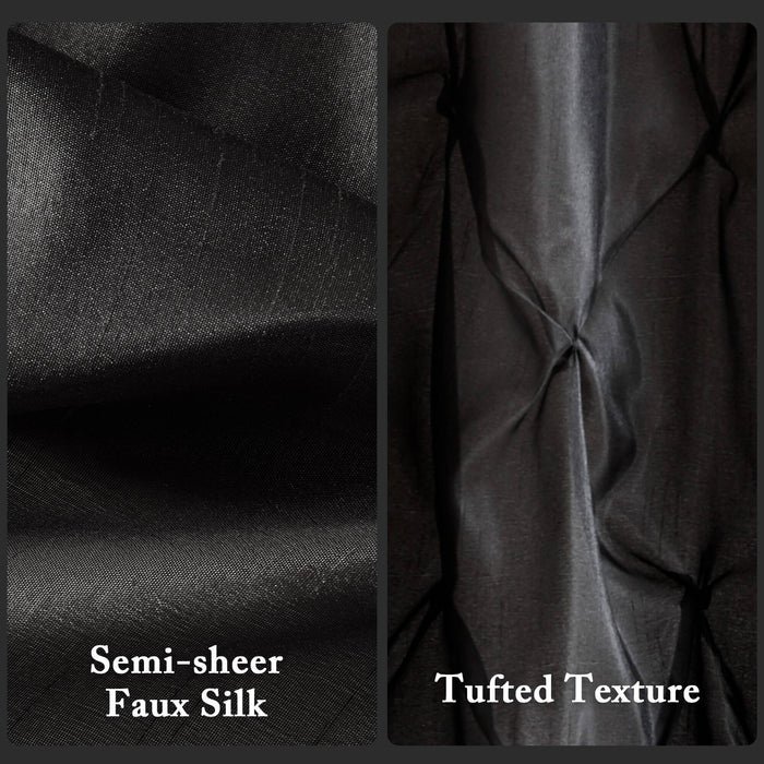Laurel - Tufted Semi-Sheer Shower Curtain - Black - Simple Home Plus