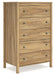 Bermacy - Light Brown - Five Drawer Chest - Simple Home Plus