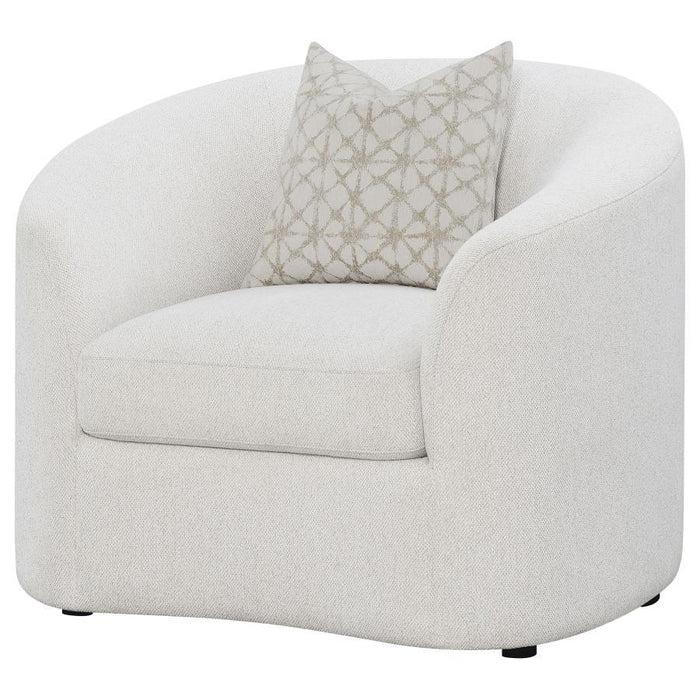 Rainn - Boucle Upholstered Sloped Arm Accent Chair - Latte - Simple Home Plus