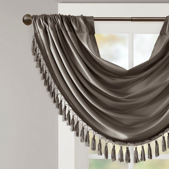 Elena - Waterfall Embellished Valance - Pewter - Simple Home Plus