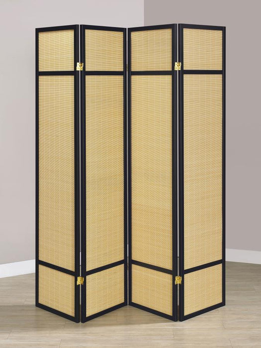 Pearce - 4-Panel Bamboo Room Divider Folding Screen - Natural - Simple Home Plus