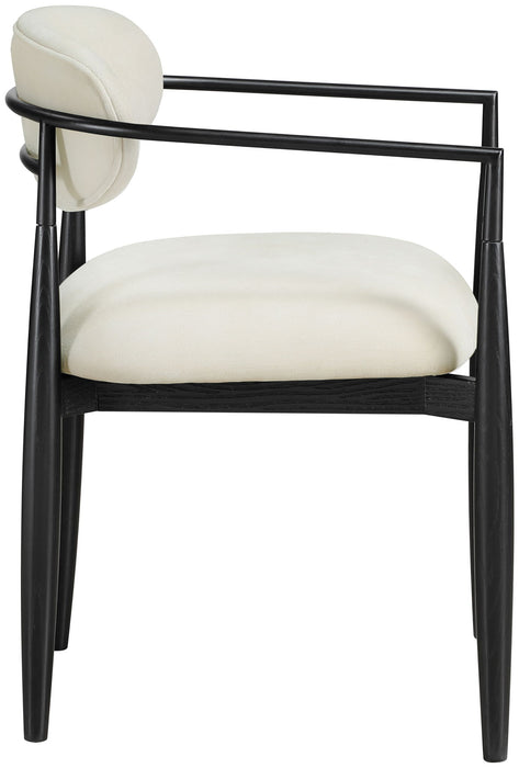 Riccio - Fabric Dining Arm Chair (Set of 2) - Black Frame - Simple Home Plus