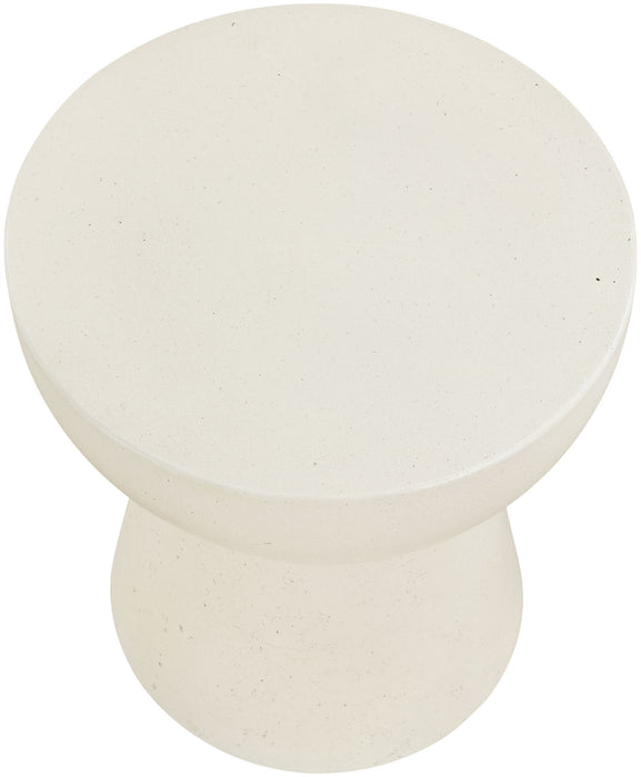 Avaya - Concrete And Fiberglass Indoor / Outdoor End Table - Cream - Simple Home Plus