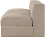 Rummi - Velvet Performance Fabric Upholstered 2 Piece Modular Armless Loveseat - Simple Home Plus