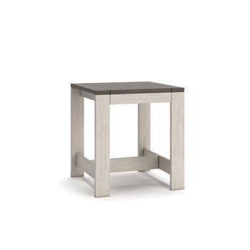 Vista Highlands - Square End Table - Brown / White - Simple Home Plus