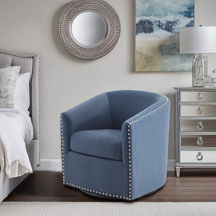 Tyler - Swivel Chair - Blue - Simple Home Plus