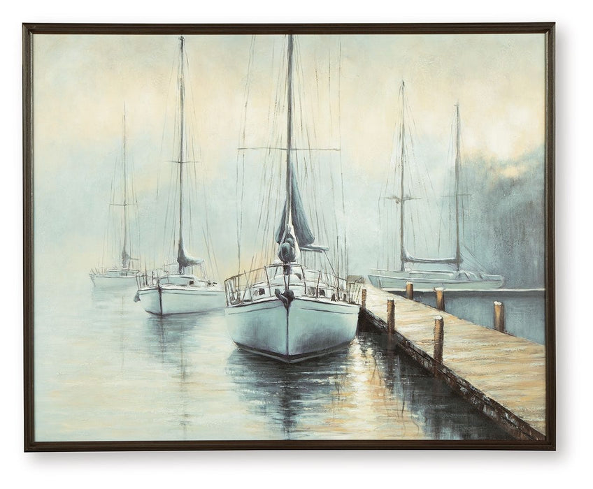 Worthney - Blue / White / Brown - Wall Art - Simple Home Plus