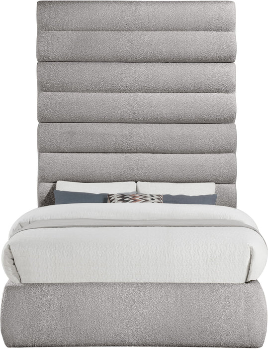 Adam - Boucle Fabric Bed With 89" Headboard - Simple Home Plus