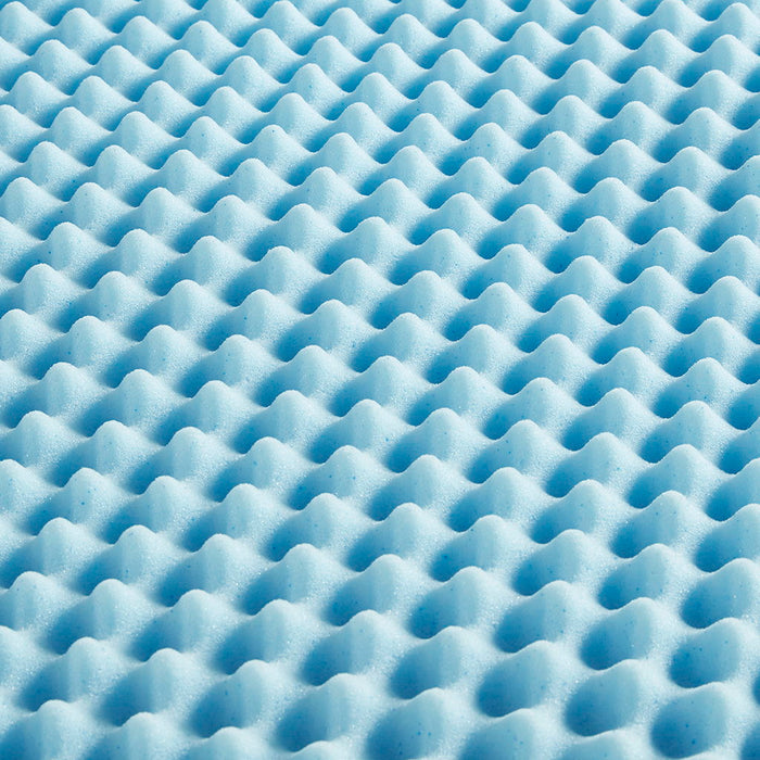 Full Gel Memory Foam All Season Reversible Hypoallergenic Cooling Mattress Topper - Blue - Simple Home Plus
