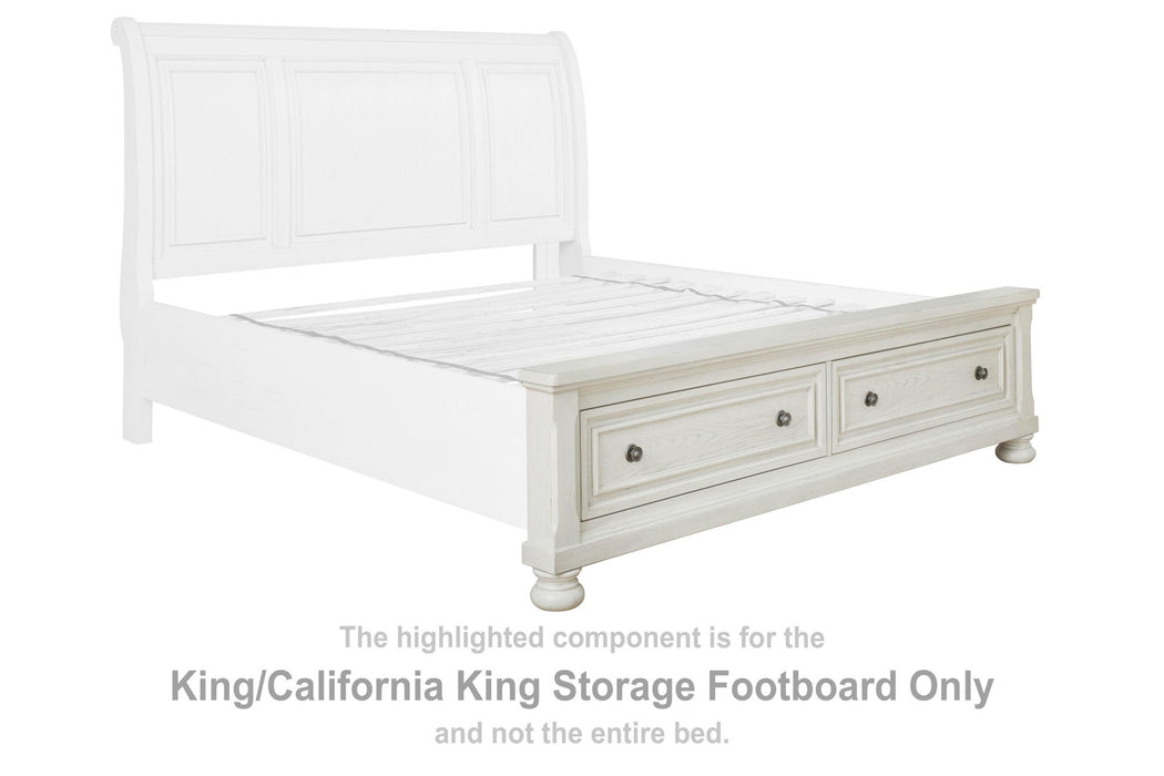 Robbinsdale - K/CK Storage Footboard - Antique White - Simple Home Plus
