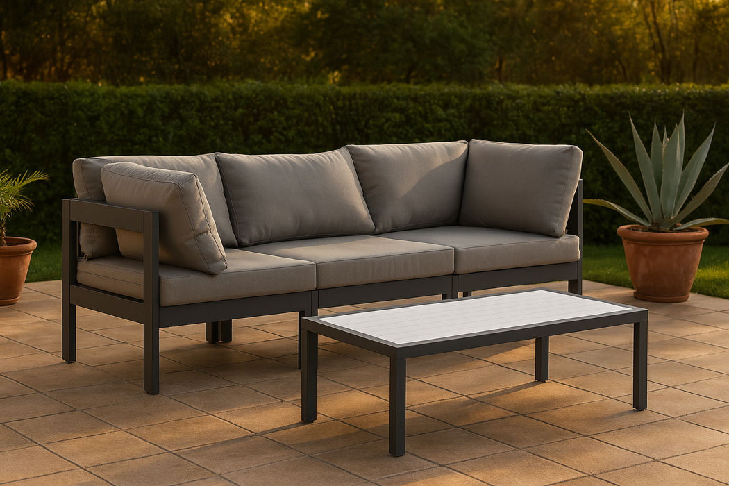Nizuc - Outdoor Patio 3 Seat Modular Sofa With Gray Frame - Simple Home Plus