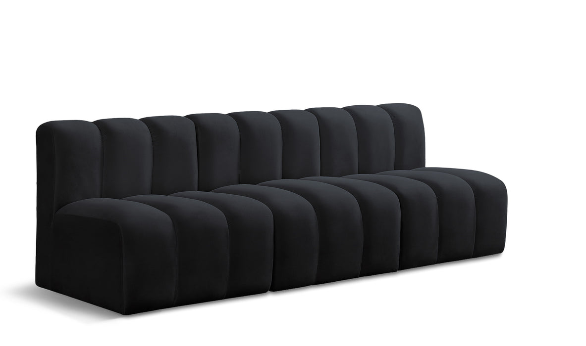 Arc - Velvet 3 Piece Modular Straight Sofa - Simple Home Plus