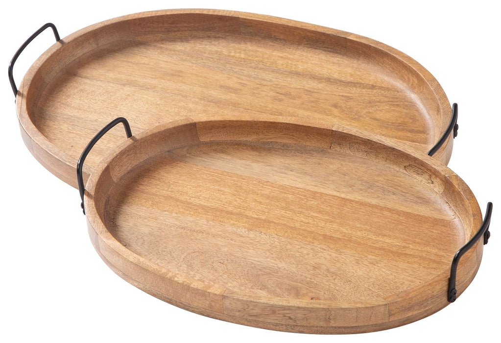 Jocelyne - Brown / Black - Tray Set (Set of 2) - Simple Home Plus