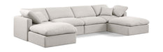 Indulge - Linen 6 Piece Modular Double Chaise Sectional - Simple Home Plus
