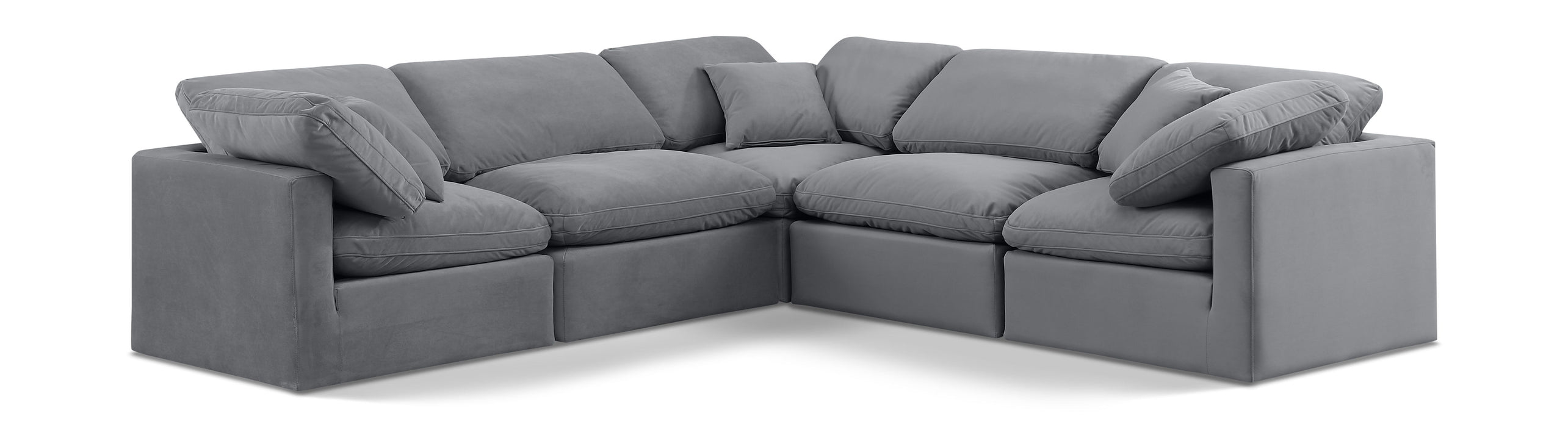 Indulge - Velvet 5 Piece Modular Corner Sectional - Simple Home Plus