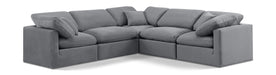 Indulge - Velvet 5 Piece Modular Corner Sectional - Simple Home Plus