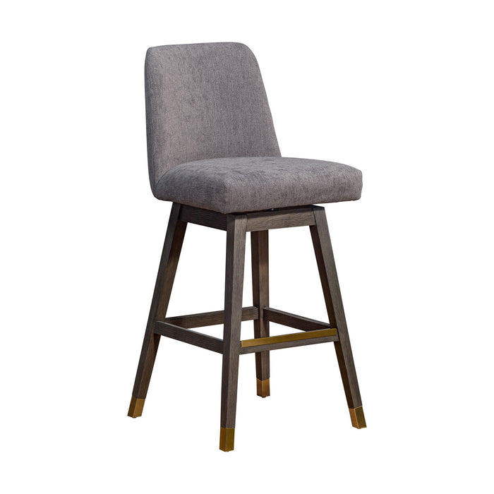 Amelia - Swivel Bar Stool - Gray Oak / Mocha - Simple Home Plus