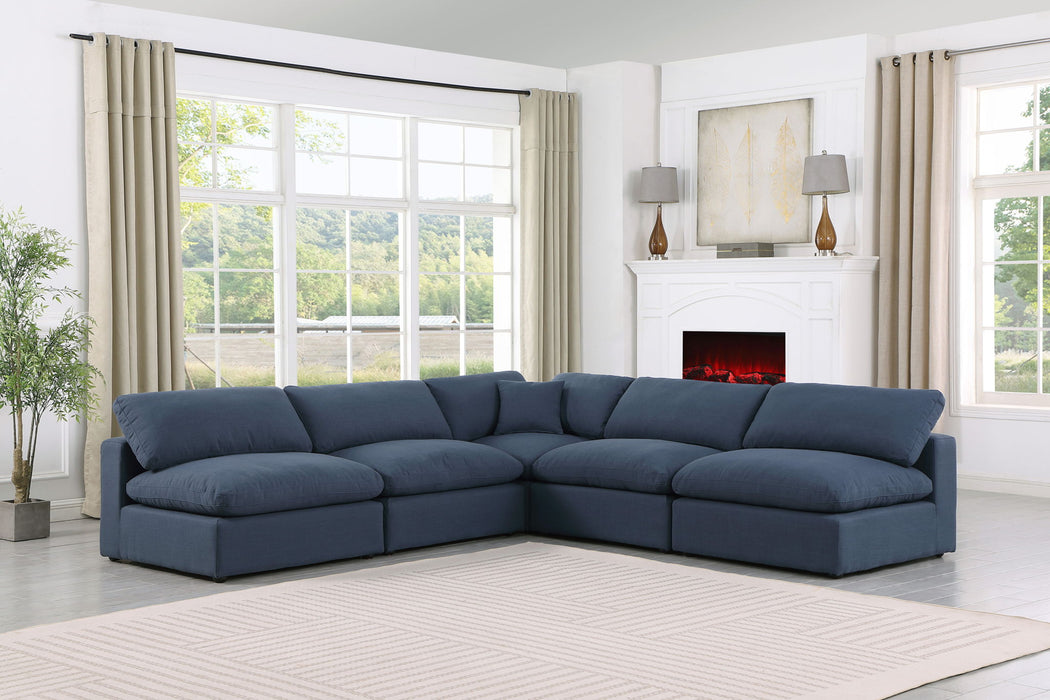 Comfy - 5 Piece Linen Modular Corner Armless Sectional - Simple Home Plus