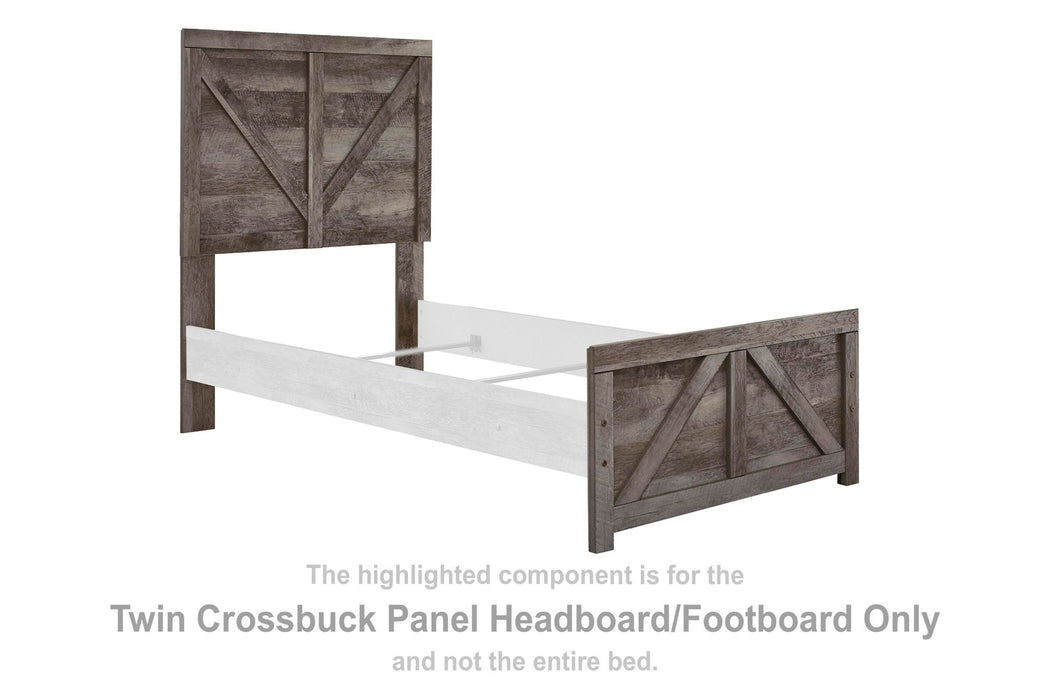 Wynnlow - Twin Crossbuck Panel HDBD/Ftbd - Gray - Simple Home Plus