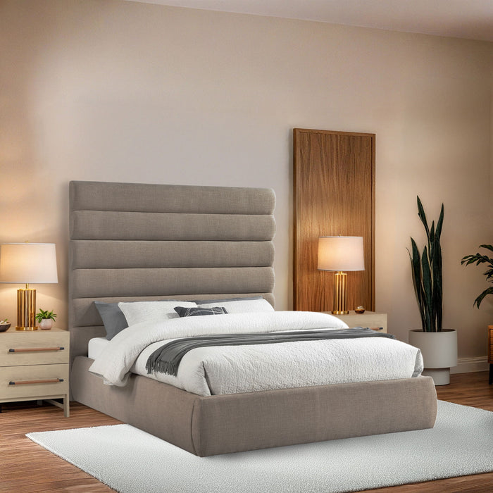 Adam - Linen Fabric Bed With 70.5" Headboard - Simple Home Plus