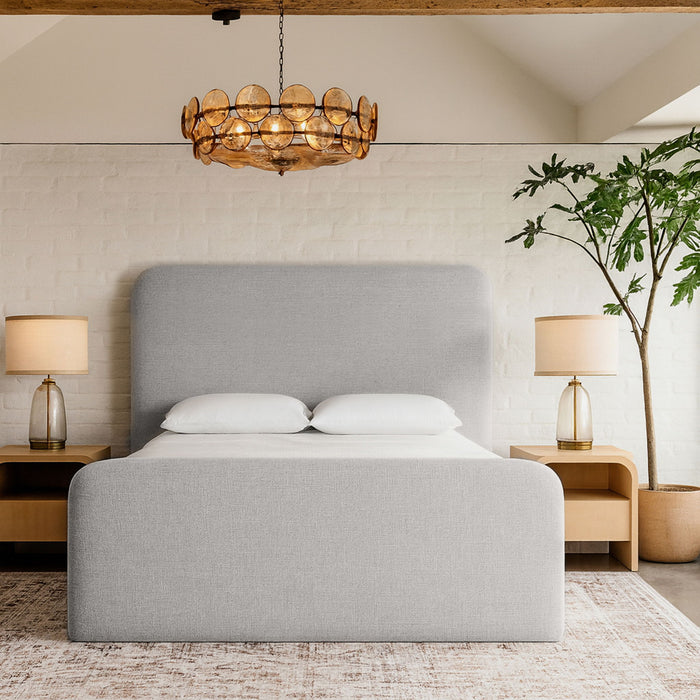 Fira - Linen Textured Fabric Upholstered Bed - Simple Home Plus