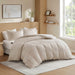Logan - California King Striped Duvet Set - Neutral - Simple Home Plus