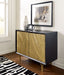 Tayner - Black / Gold Finish - Accent Cabinet - Simple Home Plus