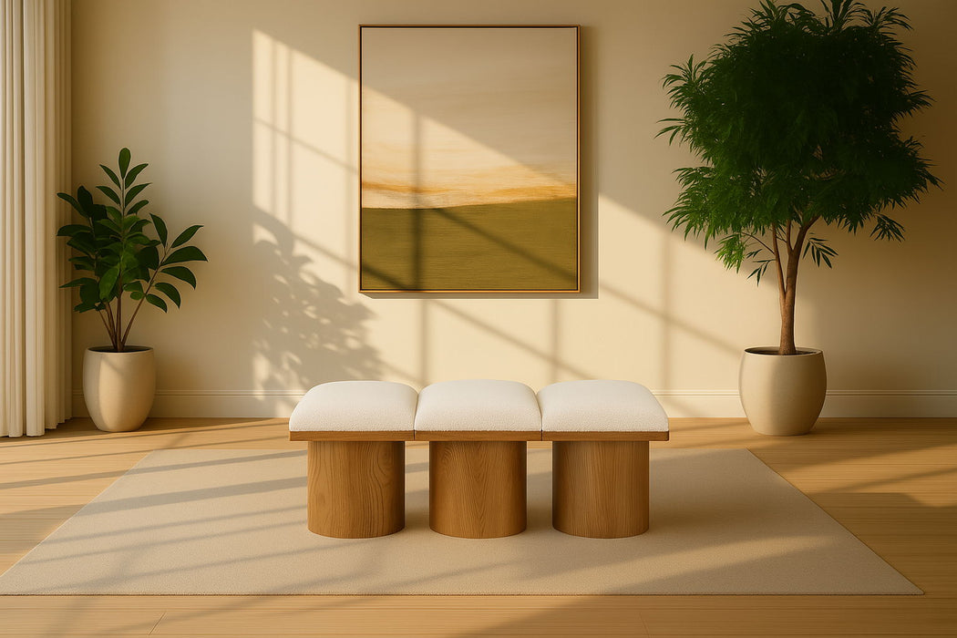 Pavilion - 3 Piece Modular Bench With Brown Base - Simple Home Plus