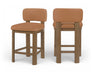 Paloma - Faux Leather Upholstered Counter Stool (Set of 2) - Brown Frame - Simple Home Plus