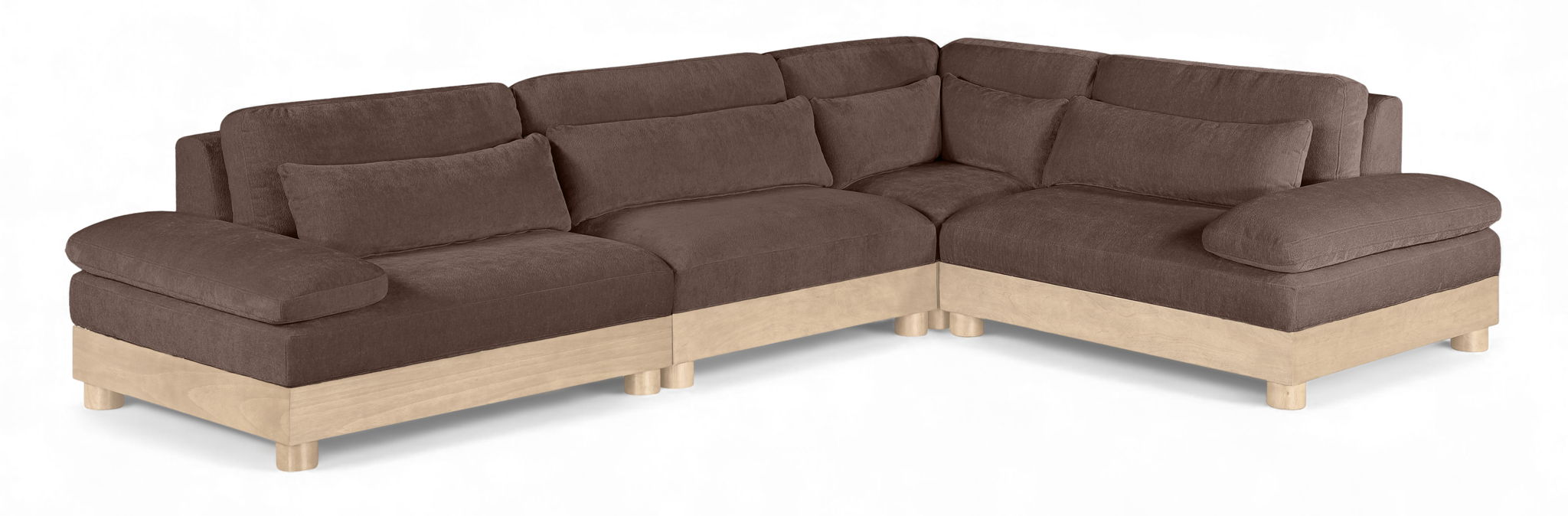 Turin - Chenille Fabric Upholstered Modular Sectional - Brown - Simple Home Plus
