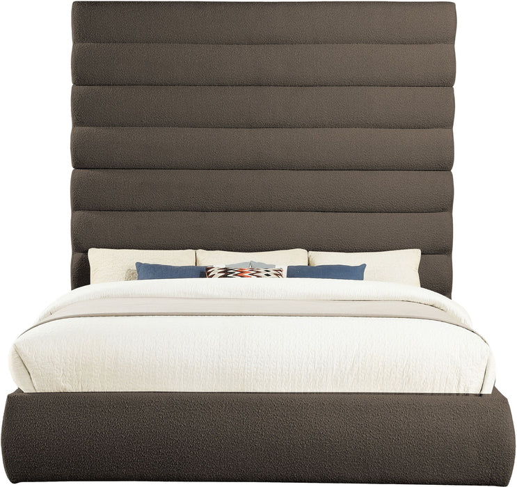 Adam - Boucle Fabric Bed With 89" Headboard - Simple Home Plus