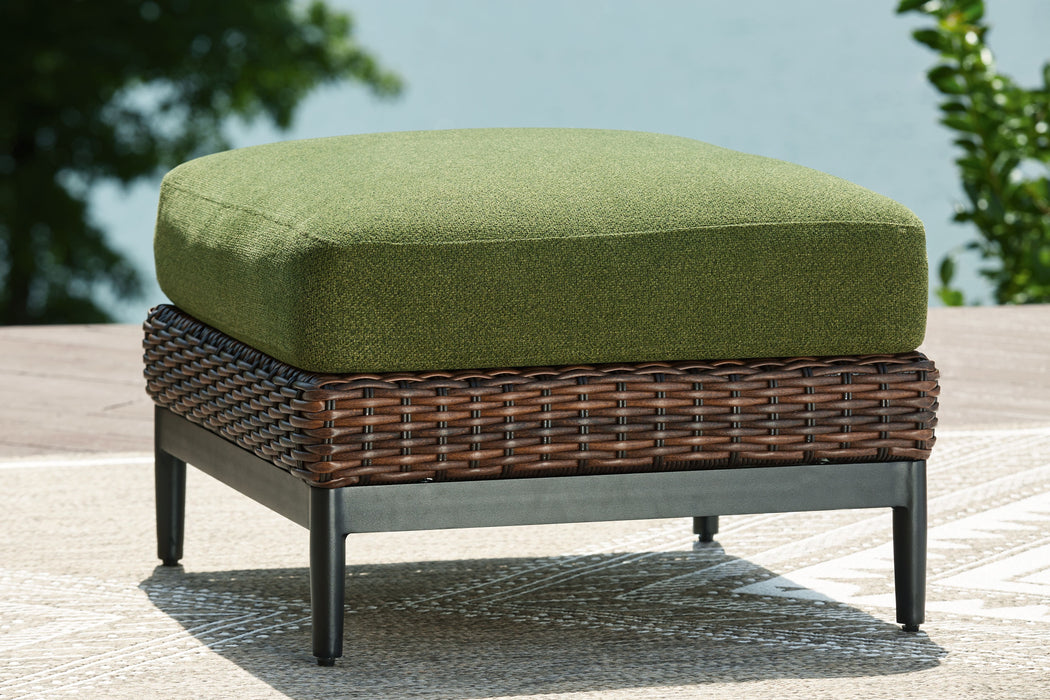 Horizon Hall - Brown / Green - Ottoman With Cushion - Simple Home Plus