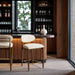 Riccio - Fabric Stool - Walnut Frame - Simple Home Plus
