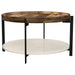 Adhvik - Round Table With Marble Shelf - Simple Home Plus