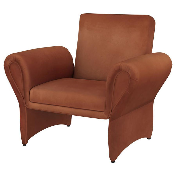 Liana - Upholstered Roll Arm Accent Armchair - Rust - Simple Home Plus
