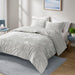 Mira - Crushed Velvet Sherpa Reversible Comforter Set - Silver - Simple Home Plus