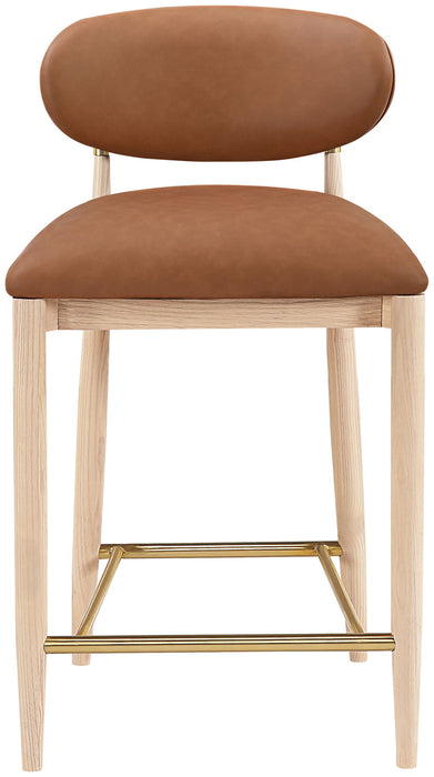 Riccio - Stool - Natural And Gold Frame - Simple Home Plus
