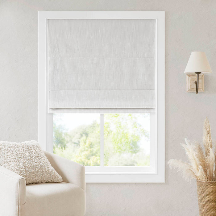 Quincy - 34x64" Total Blackout Cordless Roman Shade - White - Simple Home Plus
