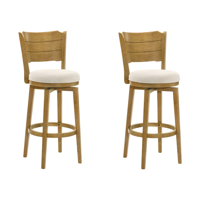 Winsley - Coastal Modern Swivel Wood Bar Height Kitchen Bar Stool - Simple Home Plus
