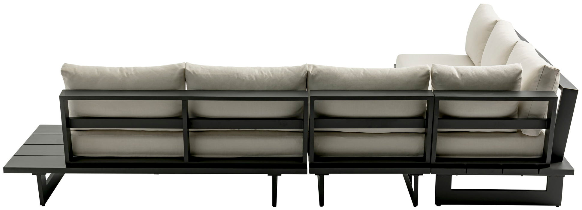 Maldives - 4 Piece Water Resistant Outdoor Patio Modular Sectional With Gray Base - Simple Home Plus