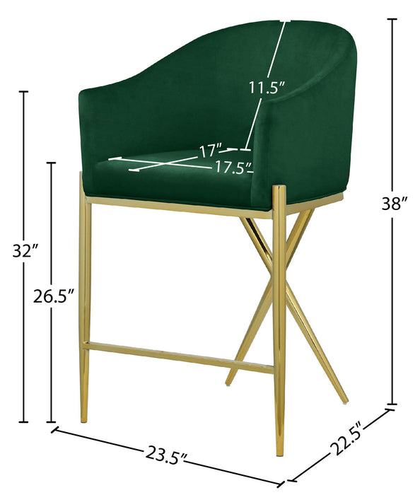 Xavier - Counter Stool with Gold Legs