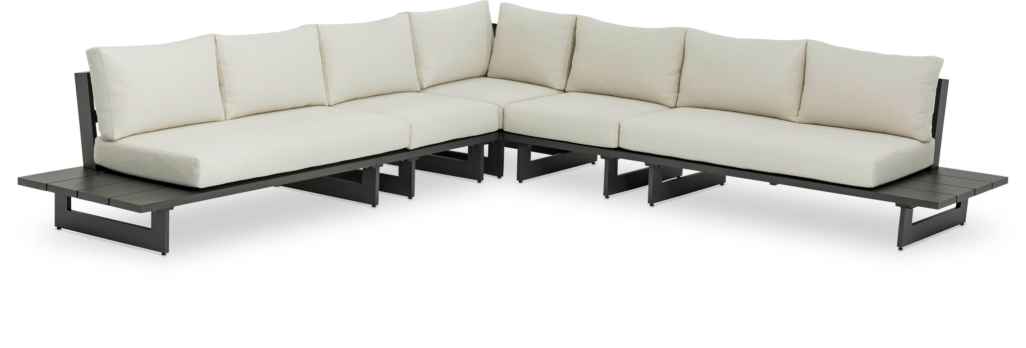 Maldives - 5 Piece Water Resistant Outdoor Patio Modular Sectional With Gray Base - Simple Home Plus