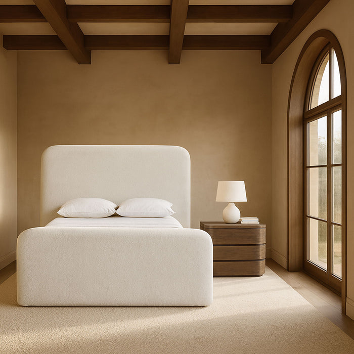 Fira - Chenille Fabric Upholstered Bed - Simple Home Plus
