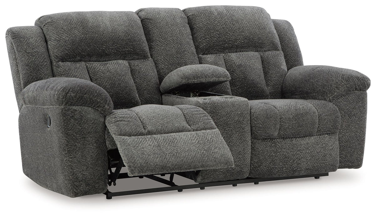 Frohn - Dbl Reclining Loveseat With Console - Simple Home Plus
