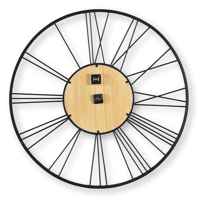Brockett - Wall Clock - Black / Natural - Simple Home Plus