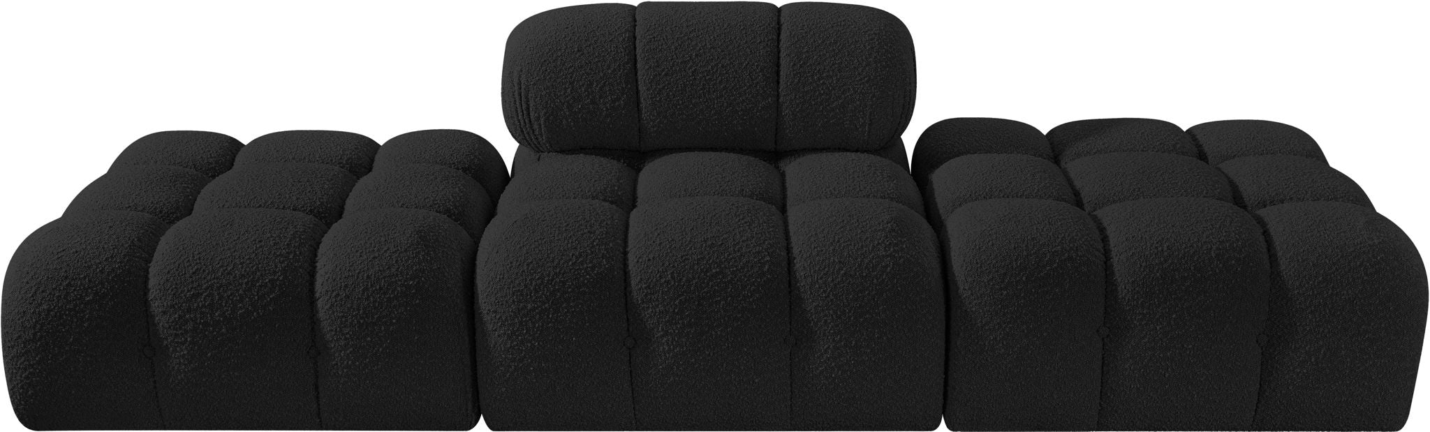 Ames - 3 Piece Boucle Upholstered Modular Sofa With 2 Backless Seats - Simple Home Plus