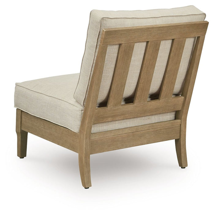 Clare View - Armless Chair With Cushion - Beige - Simple Home Plus