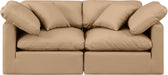 Indulge - Faux Leather 2 Piece Modular Sofa - Tan - Simple Home Plus