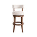 Mystic - Solid Wood Upholstered 30" Bar Height Swivel Barstool - Simple Home Plus